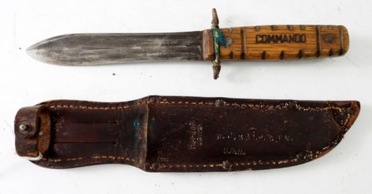 VINTAGE HERDER STRAIGHT KNIFE w/SHEATH