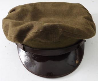 VINTAGE WWII MILITARY OFFICERS CRUSHER CAP