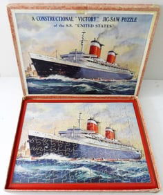 WOODEN JIGSAW PUZZLE OF SS UNITED STATES