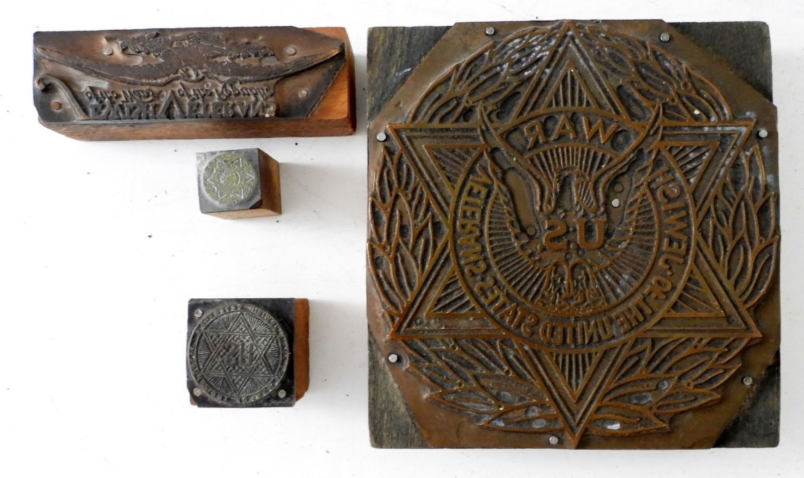 (4) 1955 JEWISH WAR VET PRINTING PRESS  BLOCKS (1 of 2)