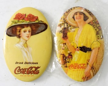 (2) VINTAGE 1973 COCA-COLA POCKET MIRRORS