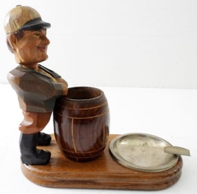VINTAGE HANDCRAFTED CIG HOLDER & ASHTRAY