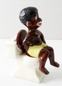 BOY SITTING ON TOILET SALT & PEPPER SHAKERS