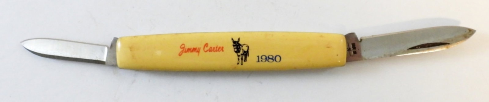 CASE XX JIMMY CARTER 1980 KNIFE: CAMPAIGN KNIFE - TWO BLADE