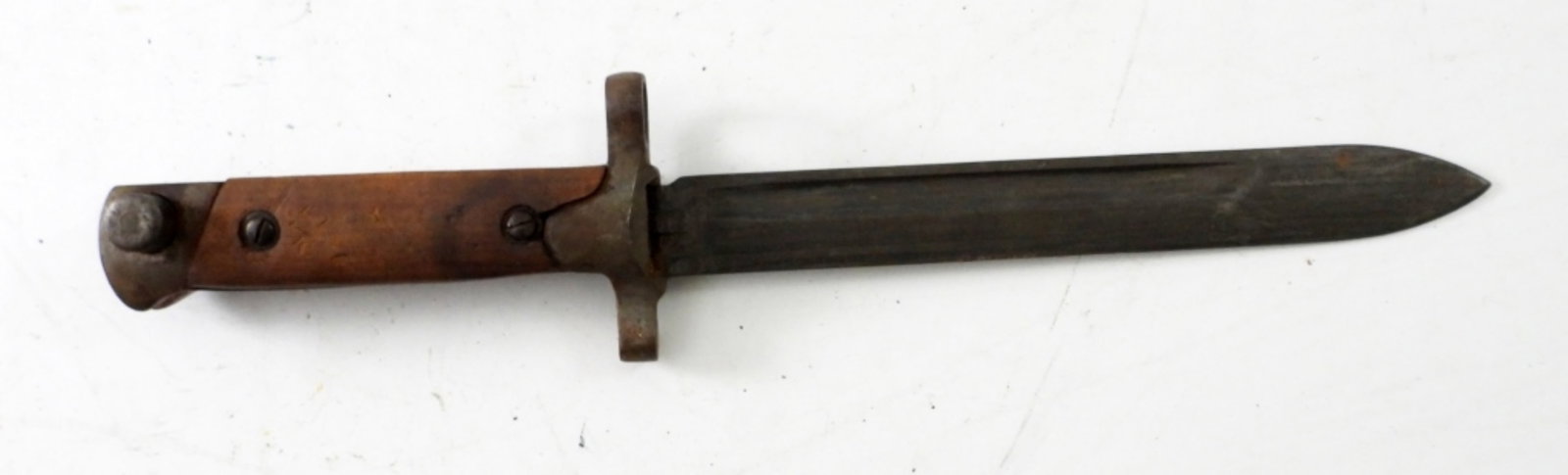 BAYONET KNIFE 11" LONG - WOOD HANDLE: VINTAGE - NO MARKINGS