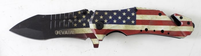 EVATAC TACTICAL FOLDING KNIFE - FLAG