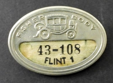VINTAGE FISHER BODY EMPLOYEE BADGE