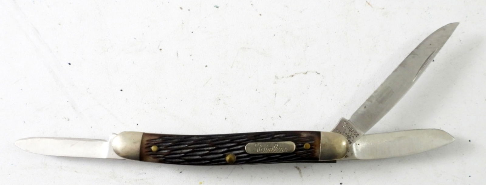 SCHRADE 855 MEDIUM  STOCKMAN POCKET KNIFE (1 of 3)