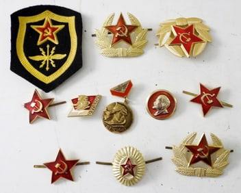 (11) RUSSIAN MEDALS / UNIFORM PINS