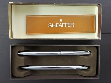 (2) Vintage Sheaffer Pen Set White Dot