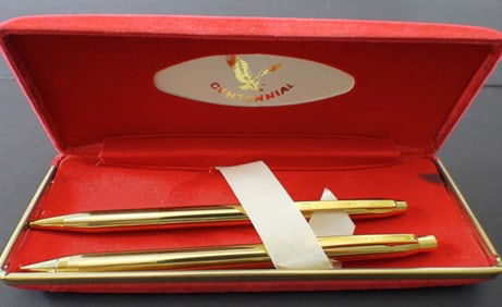(2) Centennial Gold Pen Set