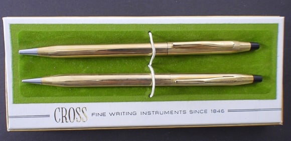 (2) Cross Gold Filled Ball Pen Set