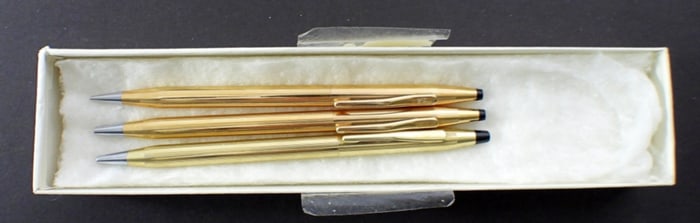 (3) Vintage Cross Gold Pens