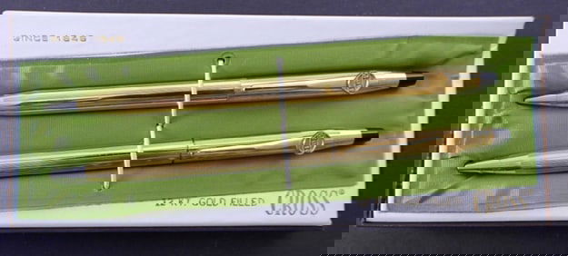 (2) Cross Gold Filled Ball Pen Set