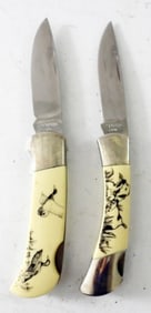 (2) DUCK HUNTING SABRE LOCK BACK KNIVES