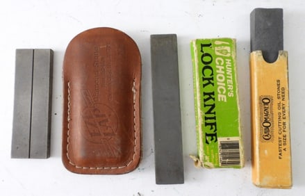 LOT OF 4 KNIFE SHARPENING STONES