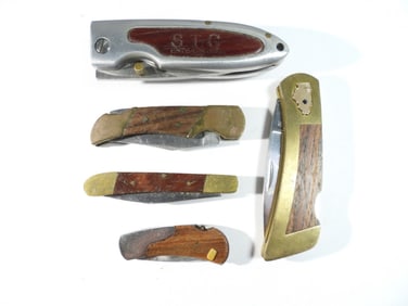 (5) Wood Handle Knives