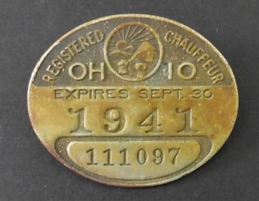 VINTAGE1941 OHIO STATE CHAUFFEUR PIN