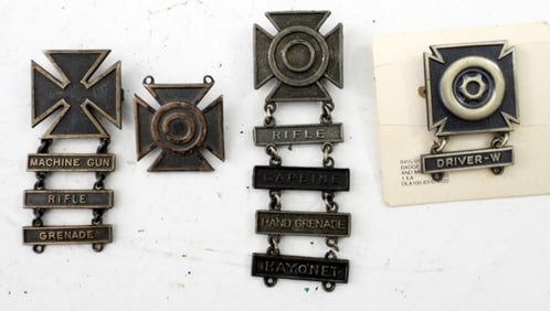 4 U.S. MILITARY MARKSMAN MEDALS