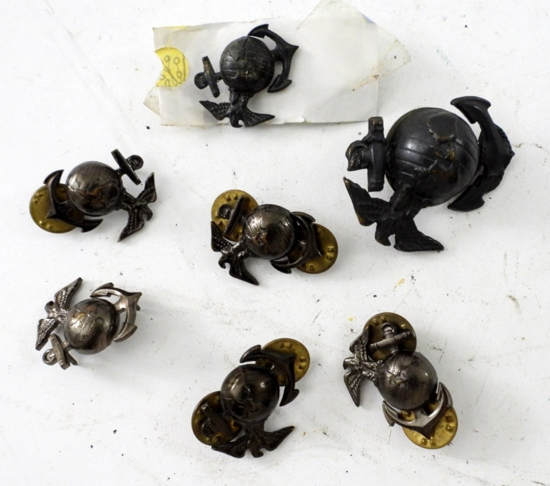 (7) USMC  EAGLE GLOBE ANCHOR PINS (1 of 2)