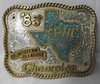 COWBOY SR CHAMPION "TPHC" BELT BUCKLE