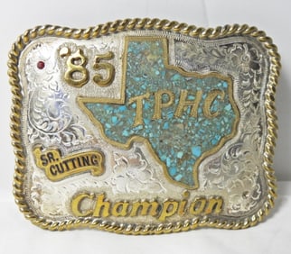 COWBOY JR CHAMPION "TPHC" BELT BUCKLE