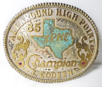COWBOY CHAMPION "TPHC" BELT BUCKLE