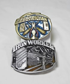 IRONWORKER & ELECTRICIAN BELT BUCKLES