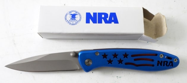 NRA PATRIOTIC BLUE LINER POCKET KNIFE