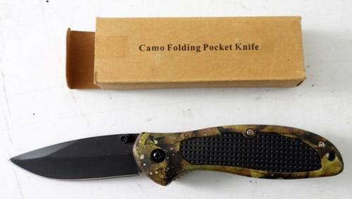 CAMO FOLDING POCKET KNIFE