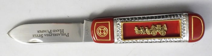 FRANKLIN MINT HAND PUMPER FOLDING KNIFE
