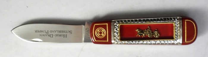 FRANKLIN MINT FIRE PUMPER FOLDING KNIFE