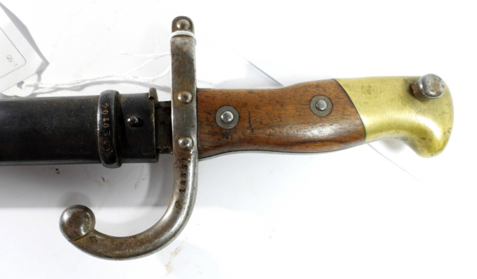 1878 AUSTRIAN GRAS BAYONET #18857 stamped: SCABBARD #20704 stamped - 25" LONG