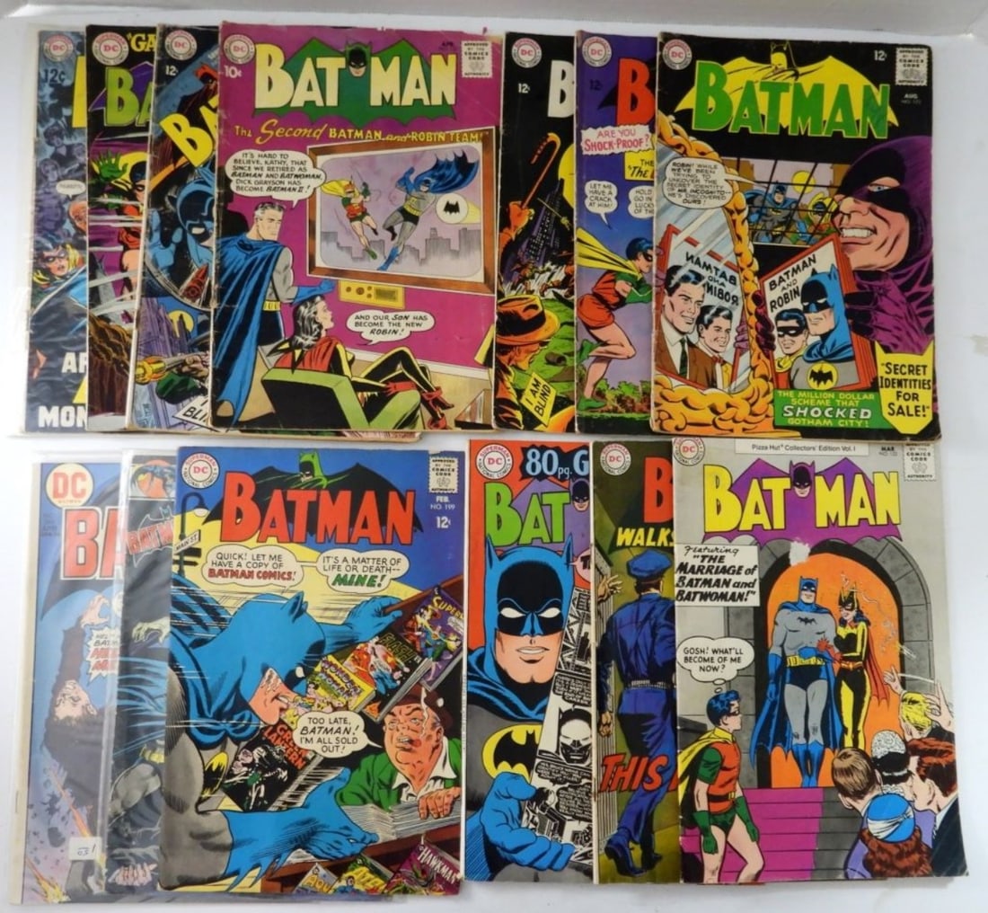 (13) DC "BATMAN" VINTAGE COMICS 10c/12c (1 of 2)