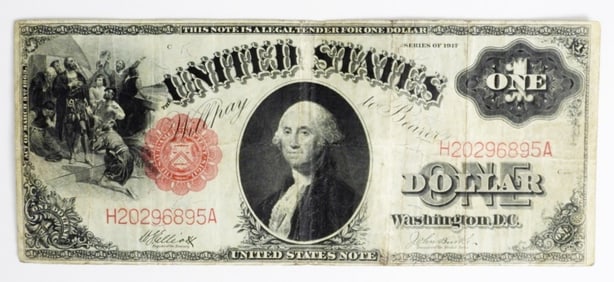 1917 $1 LEGAL TENDER US NOTE,CIRCULATED