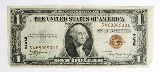 1935-A $1 US SILVER CERTIFICATE HAWAII WWII