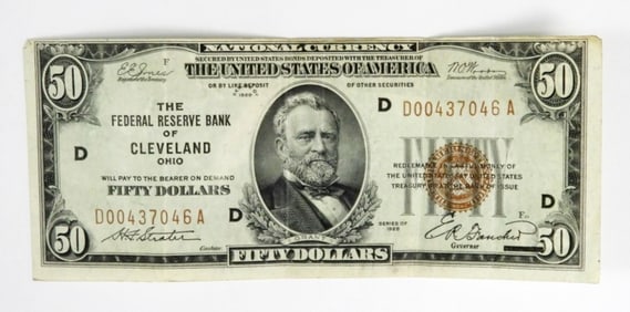 1929 $50 US NATIONAL CURRENCY, NICE CIRC