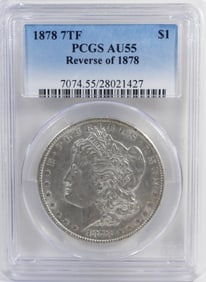 1878 7TF REV of 78 MORGAN PCGS AU55