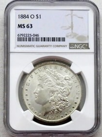 1884-O MORGAN DOLLAR NGC MS-63