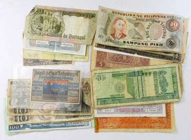 25 pc FOREIGN CURRENCY / PAPER MONEY