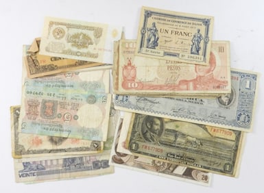 25 pc FOREIGN CURRENCY / PAPER MONEY