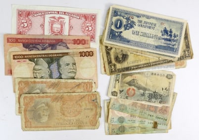 25 pc FOREIGN CURRENCY / PAPER MONEY