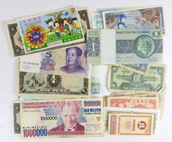 25 pc FOREIGN CURRENCY / PAPER MONEY