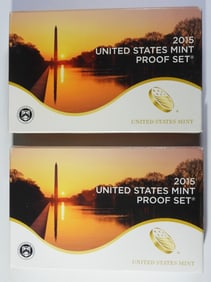 (2) 2015 U.S. MINT PROOF SETS