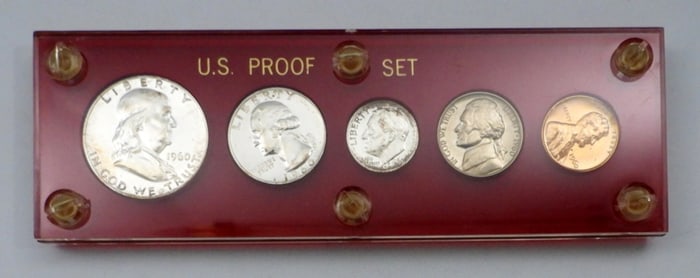 1960 PROOF YEAR SET IN PLASTIC HOLDER