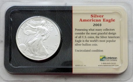 2003 SILVER EAGLE BU IN LITTLETON PACK