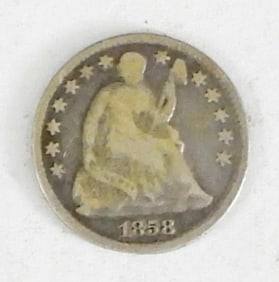 1858 LIBERTY SEATED HALF DIME