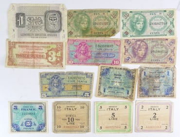 (13) MIXED LOT OF MILITARY PAYMENT  NOTES