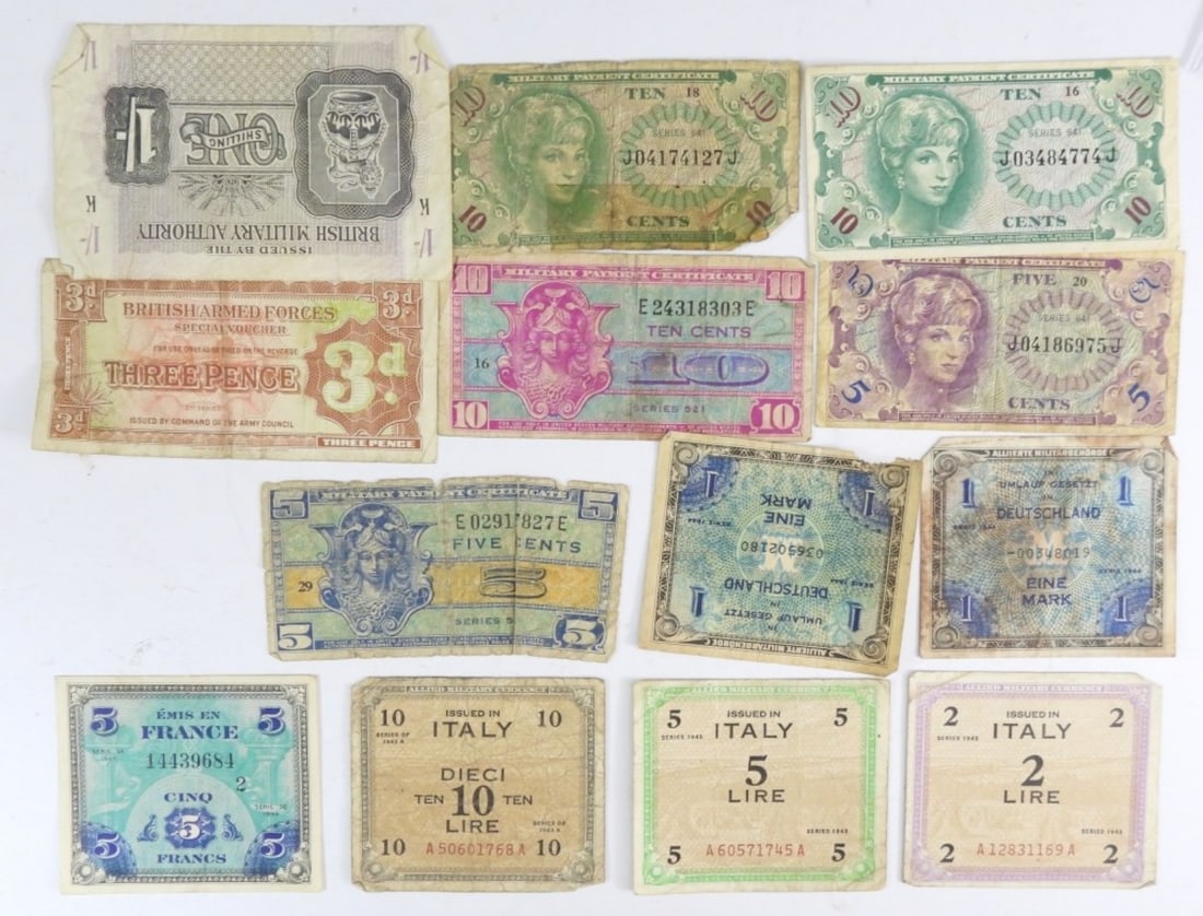 (13) MIXED LOT OF MILITARY PAYMENT  NOTES (1 of 2)