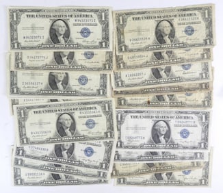 (25) MIXED $1 SILVER CERTIFICATES , CIRC LOT
